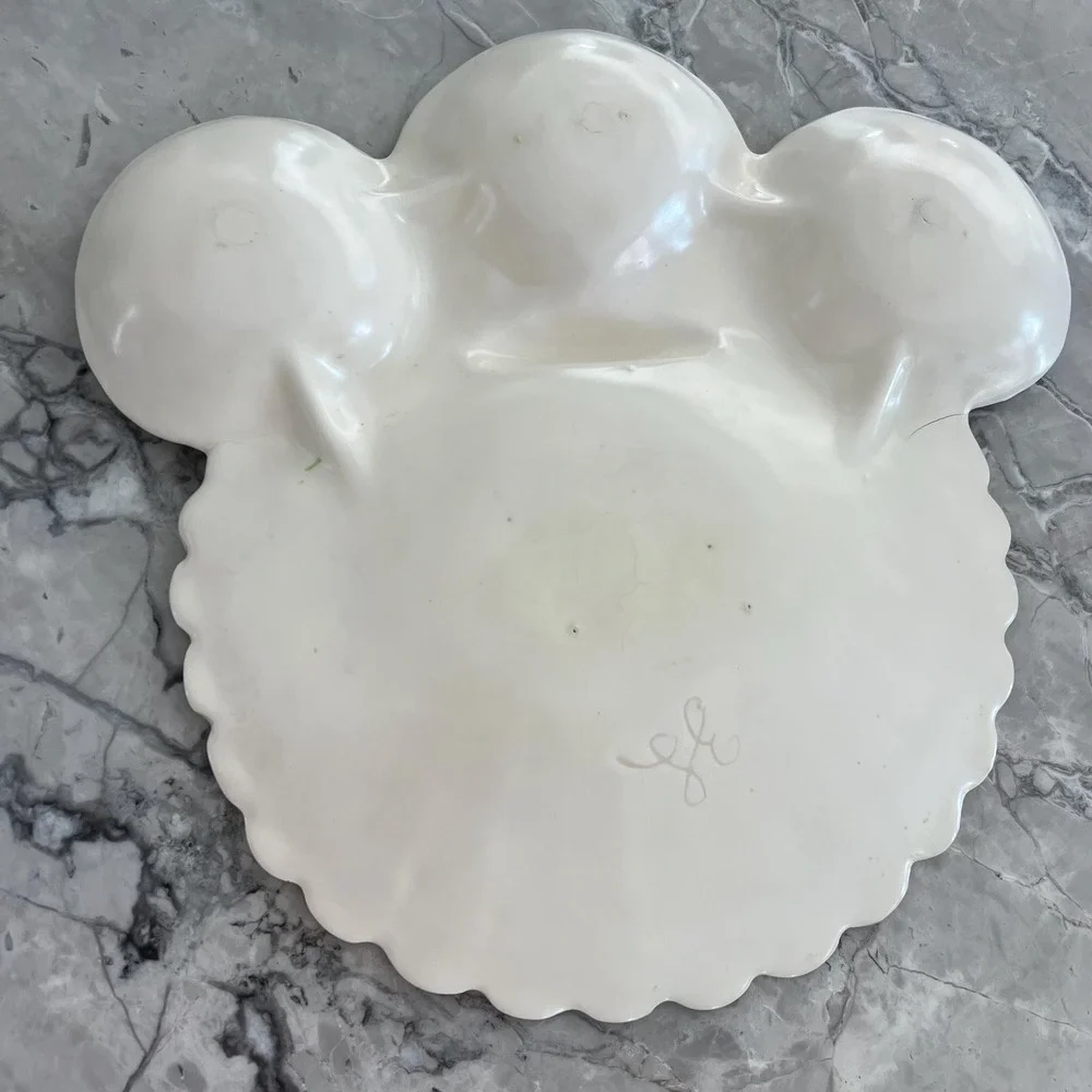 Handmade pink shell‎ platter signed